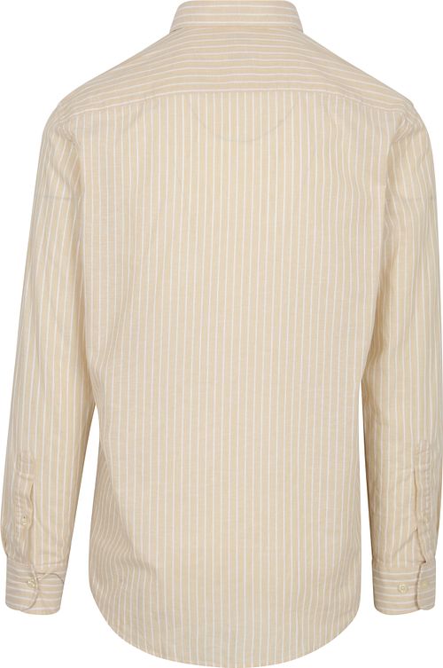 McGregor Skjorta Cotton Linen Stripes Ecru Product / Achterkant