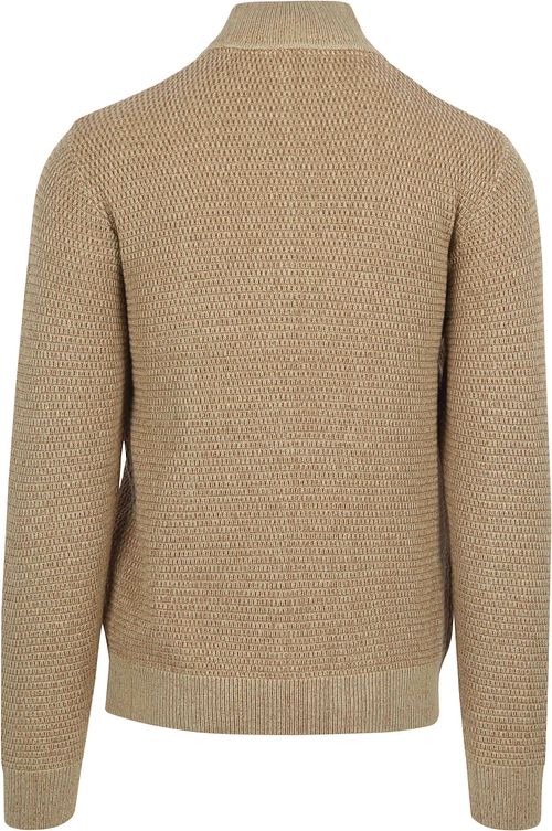 No Excess maglione half zip strutturato melange beige Product / Achterkant