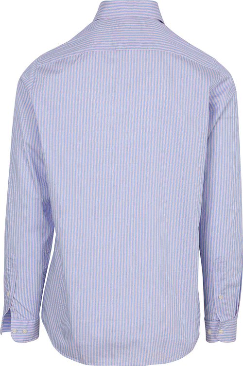 Steppin' Out Shirt Twill Stripes Light Blue Red Product / Achterkant