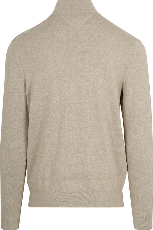 Sweter Tommy Hilfiger Essential z krótkim zamkiem w kolorze greige Product / Achterkant