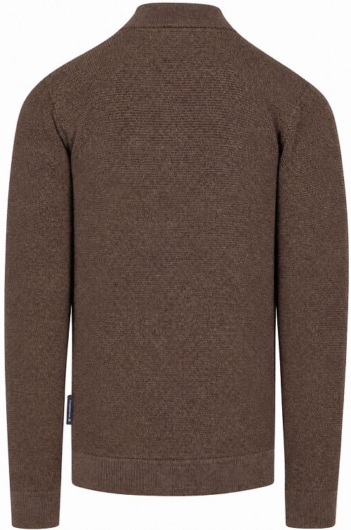 CASAMODA Half-zip Tröja Structure Brun melange