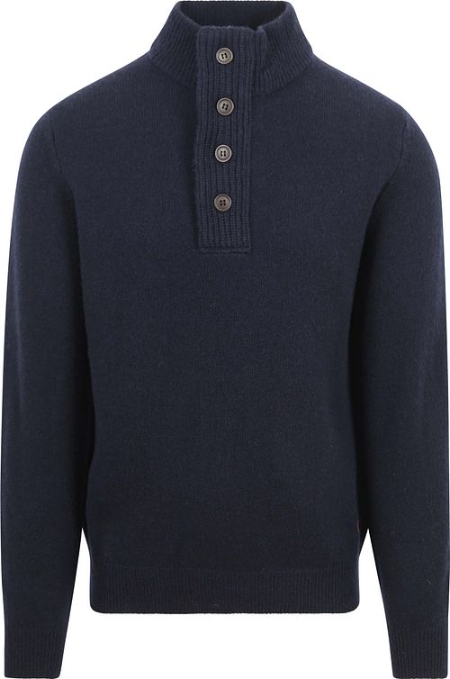 Maglione Barbour in lana con patch navy Product