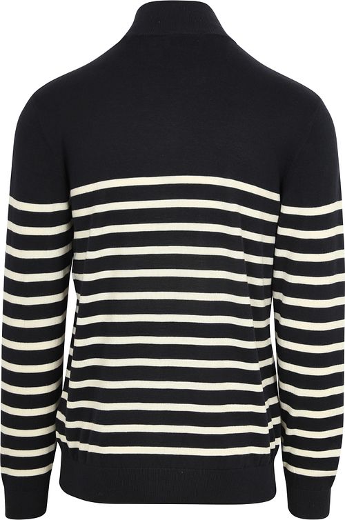 Steppin' Out Jersey Half Zip Breton Stripe Navy Product / Achterkant