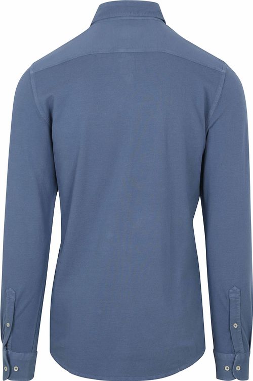 Suitable Piqué Skjorte Jeans Blå Product / Achterkant