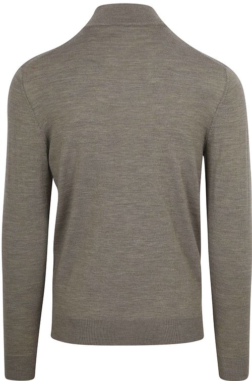 Profuomo Halvglidløs Merinouldspullover Grøn Product / Achterkant