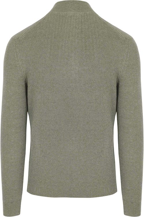 Passande Halv Dragkedja Tröja i Ullblandning Grön Product / Achterkant