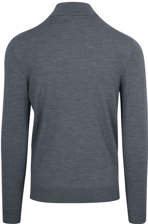 Profuomo Half Zip Pullover Merinowolle Anthrazit Product / Achterkant