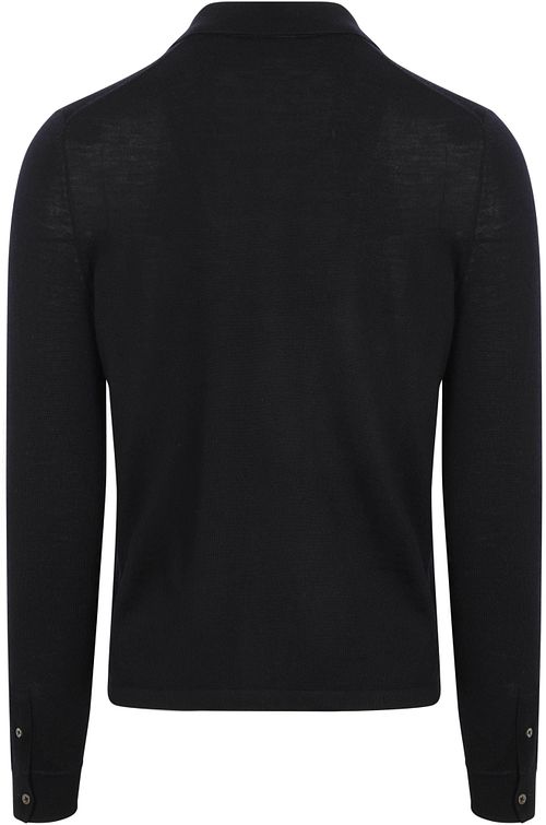 Suitable Cardigan Shirt Merino Navy Product / Achterkant
