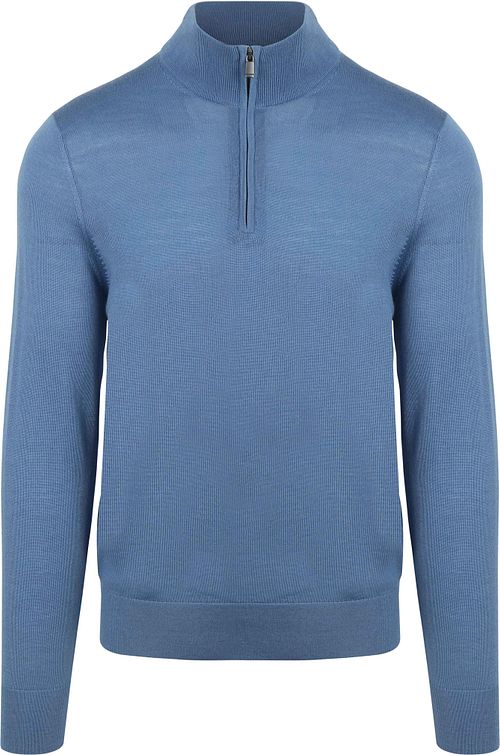 Suitable Merino Half Zip Trui Ink Blauw Product