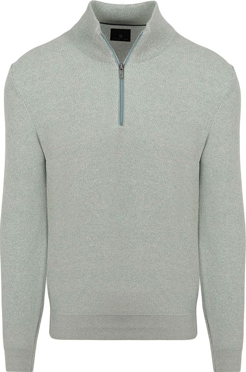 Sweter State of Art z półgolfem i zamkiem do połowy w kolorze jasnozielonym Product