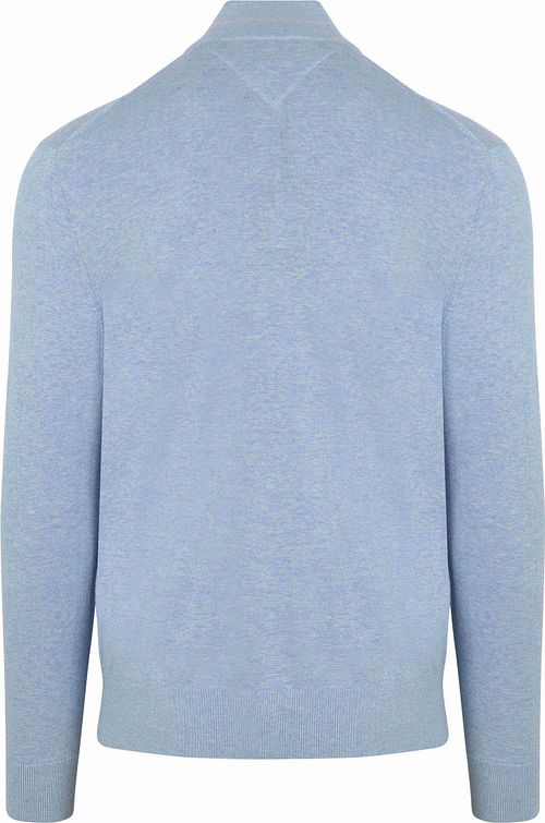 Tommy Hilfiger Halv Zip Sweater Essential Lyseblå Product / Achterkant