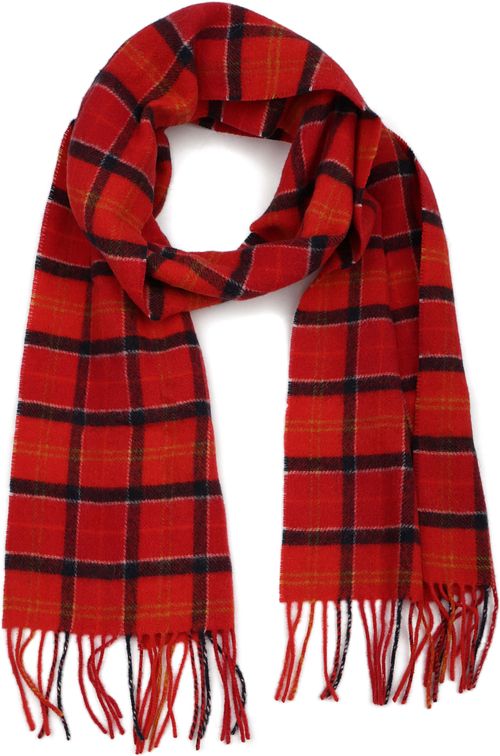 Barbour Schal Tartan Lammwolle Rot