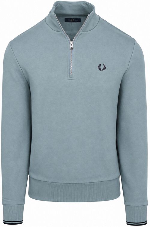 Fred Perry Longsleeve Half Zip-Poloshirt Blau