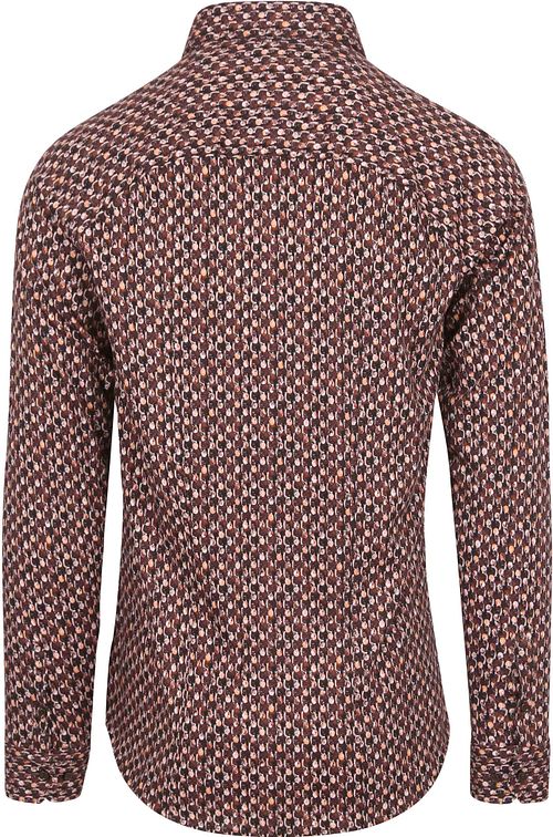Desoto Camicia Fundamental Vibes Print Marrone Product / Achterkant