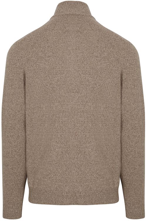 Profuomo Half Zip Pullover Wool Blend Sand Product / Achterkant