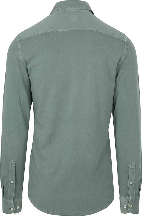Suitable Piqué Overhemd Groen Product / Achterkant