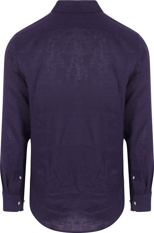 Suitable Skjorta i Navy i Linne Product / Achterkant