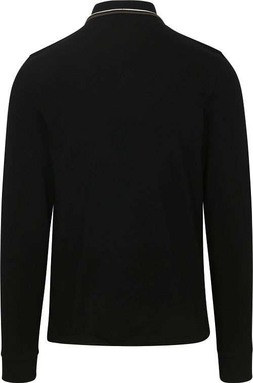 Fred Perry polo z długim rękawem czarne W54 Product / Achterkant