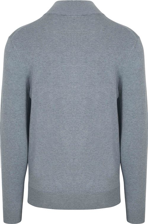 Profuomo Pullover Half Zip Luxury Basic Bleu Product / Achterkant