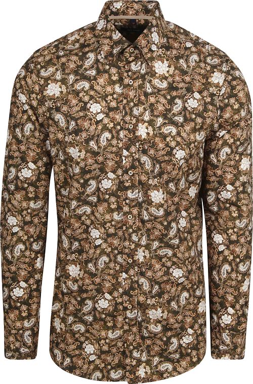 Suitable Shirt Paisley Green Beige Product