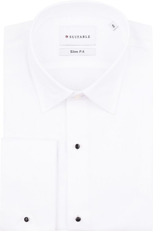 Suitable Smoking Overhemd Wit Slim-Fit Product