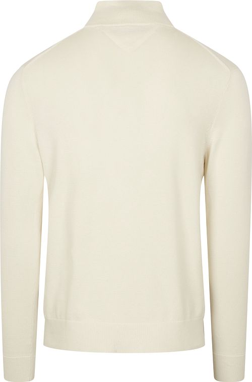 Tommy Hilfiger Halv Zip Sweater Essential Off White Product / Achterkant