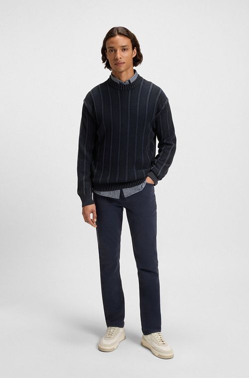 BOSS Trui Kaktus Navy Model / Voorkant