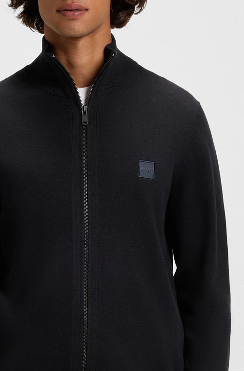 BOSS Pull Kanozip Cardigan Bleu Foncé Model / Detail