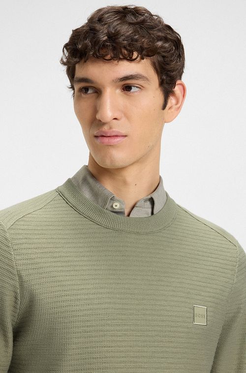 Maglione BOSS Anion verde chiaro Model / Detail