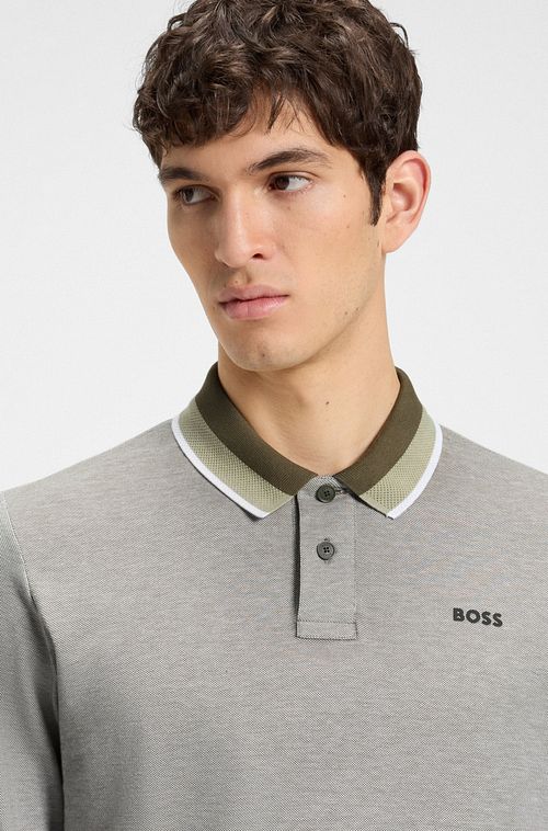 BOSS Polo Grun Model / Detail