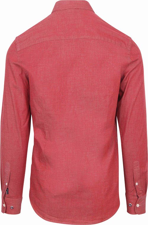 NZA Shirt James Twill Melange Rot Product / Achterkant