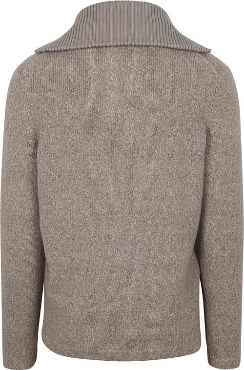 Suitable Deep Zip Jersey Lana Hervida Taupe Product / Achterkant