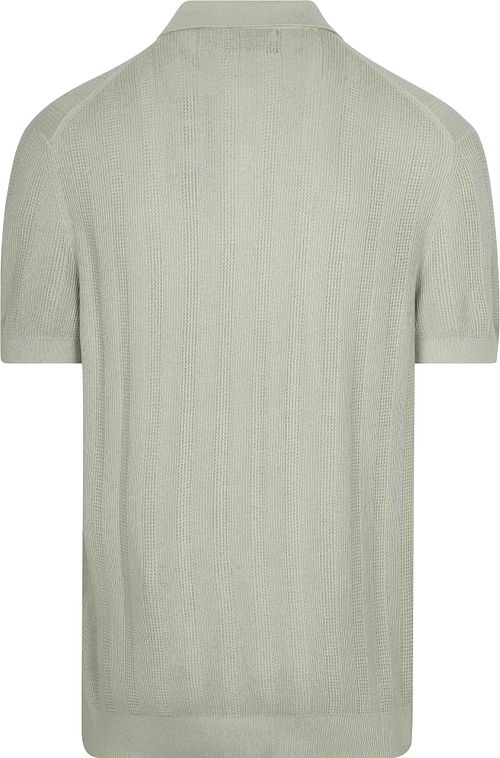 Suitable Stickad Polo Jacquard Ljusgrön Product / Achterkant