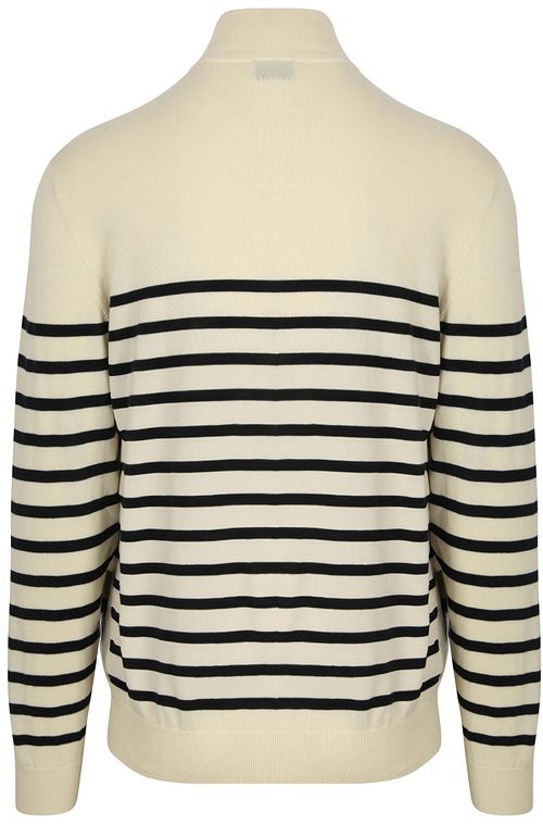 Sweter Steppin' Out Half-Zip Breton Stripe w kolorze ecru Product / Achterkant