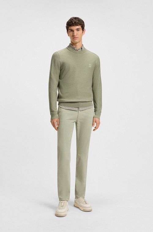 Sweter BOSS Anion jasnozielony Model / Voorkant