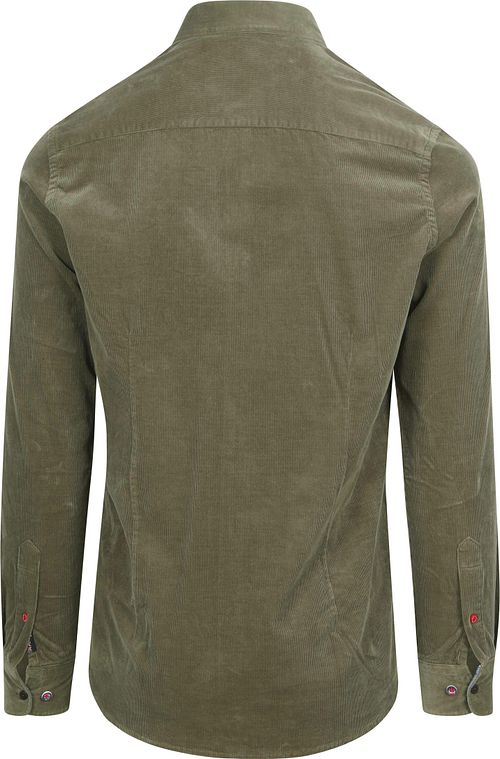 NZA Hemd Omar Fine Corduroy Olivgrün Product / Achterkant