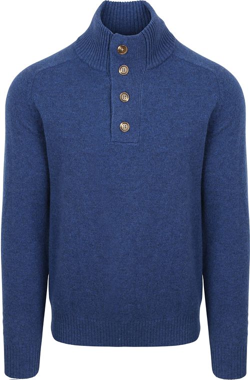 Steppin' Out Mocker Trui Lamswol Royal Blauw