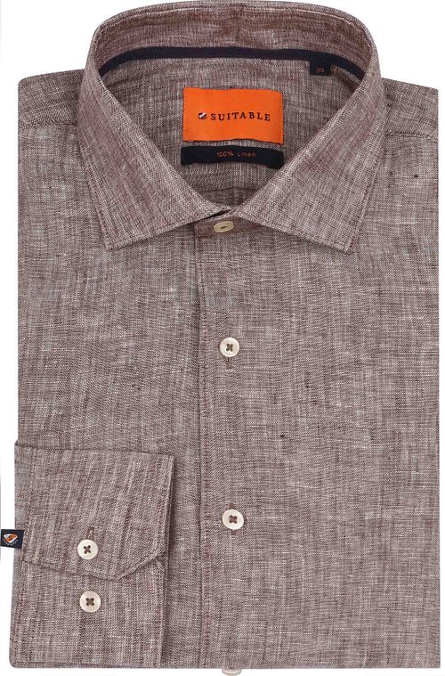 Suitable Skjorta i Linnetyg Taupe Product