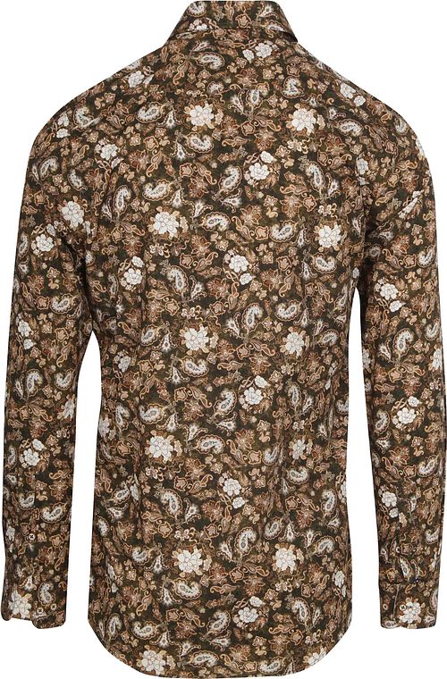 Suitable Overhemd Paisley Groen Beige Product / Achterkant