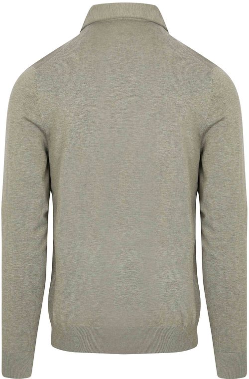 Profuomo Langarm-Poloshirt Luxury Basic Grün Product / Achterkant