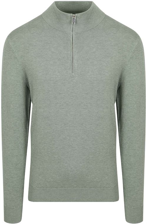 Profuomo Halv Zip Pullover Luxury Basic Grøn Product