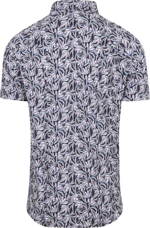 Desoto Short Sleeve Jersey Shirt Floral Print Purple Product / Achterkant