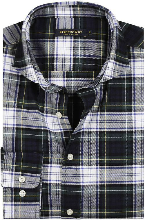 Steppin' Out Camisa de franela a cuadros azul y verde Product