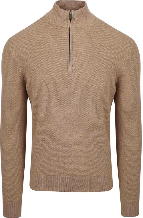Suitable jersey de punto con media cremallera texturizado beige Product