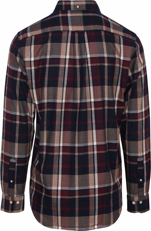 Gant Chemise Jaspé A Carreaux Bordeaux Product / Achterkant