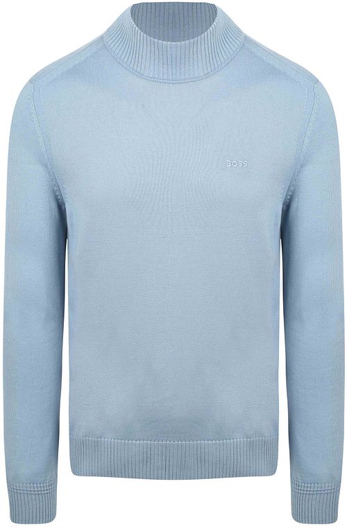 BOSS Pull Turtleneck Avac Wool Blend Bleu Clair