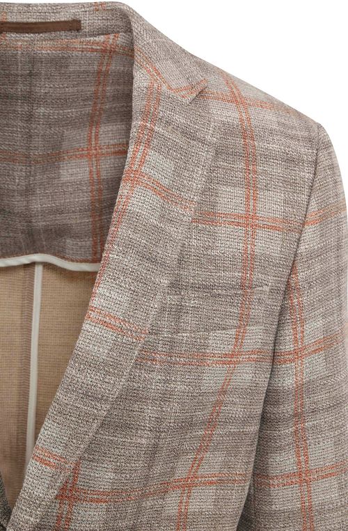 Suitable Respekt Colbert Fame Jersey Rutet Fleksibel Brun Product / Detail