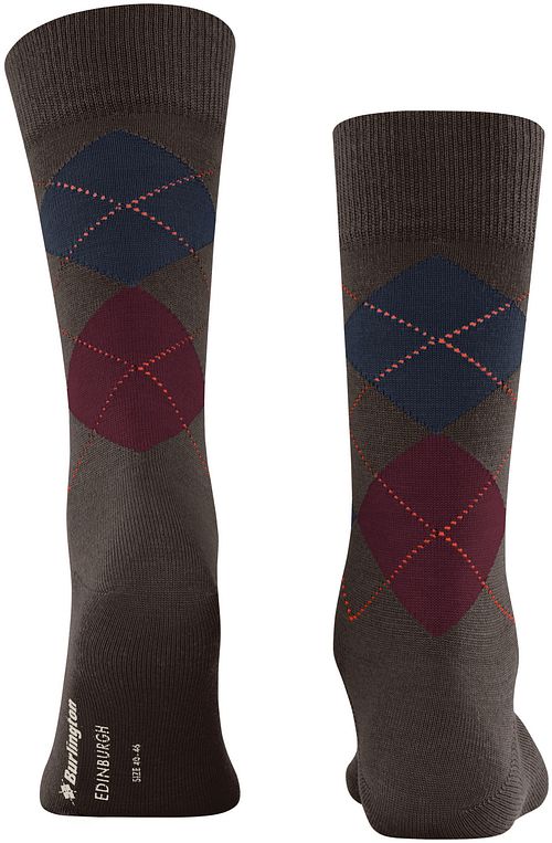 Burlington wełniane skarpety Edinburgh brązowe 5235 Product / Achterkant