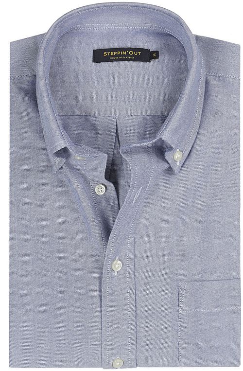 Steppin' Out Hemd Oxford Melange Blauw Product