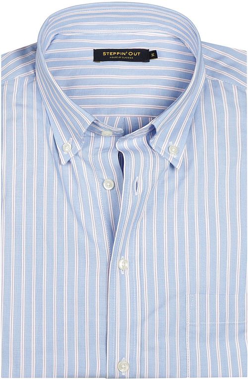 Steppin' Out Hemd Streifen Hellblau Rot Product